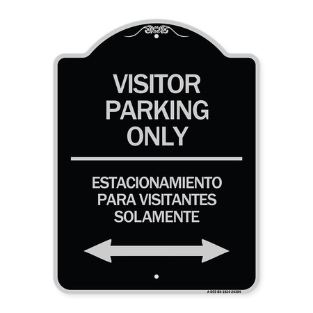 SIGNMISSION Bilingual Reserved Parking Visitor Parking Only Estacionamiento Para Visitantes, A-DES-BS-1824-24304 A-DES-BS-1824-24304